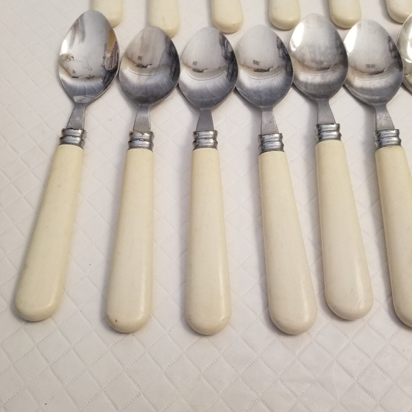 Bakelite Art Deco Large Spoon Butterscotch Stainless Taiwan Lot Of 15 See Photos - Picture 3 of 6